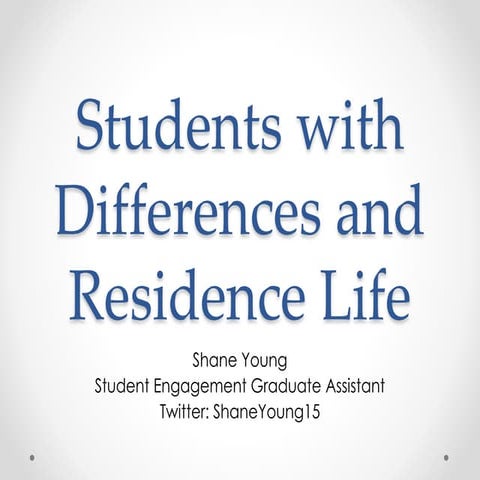 Students with Differences & NDC Residence Life