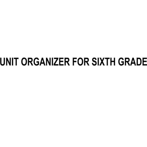 Student teach unit organizers for mrs. church