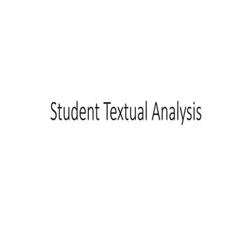 Student textual analysis