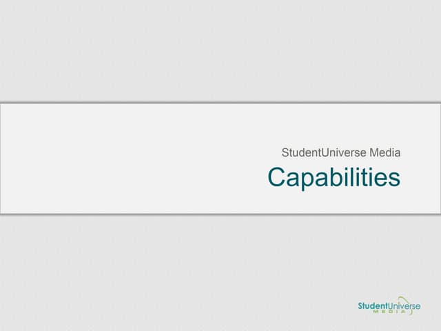 StudentUniverse Media Capabilities