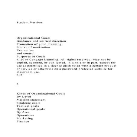 Student VersionOrganizational GoalsGuidance and unif.docx