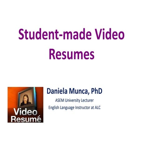 Video-resumes in teaching English