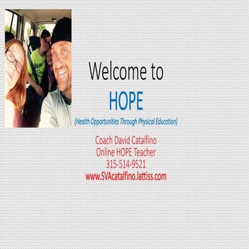 Student welcome presentation   coach catalfino - online hope