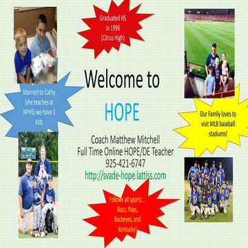 Student welcome presentation   coach mitchell - online hope
