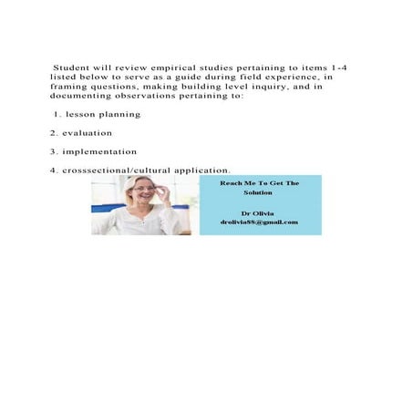 Student will review empirical studies pertaining to items 1-4 l.docx