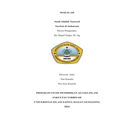 Studi Akhlak Tasawuf Tarekat di Indonesia .pdf