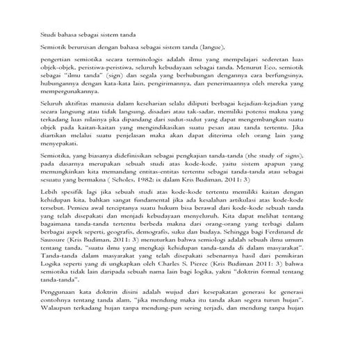 Studi bahasa sebagai sistem tanda