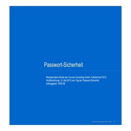 Passwort-Sicherheit - WEB.DE Studie 2012 (Convios Consulting GmbH)