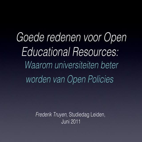 Studiedag leiden Open courses Open Policies