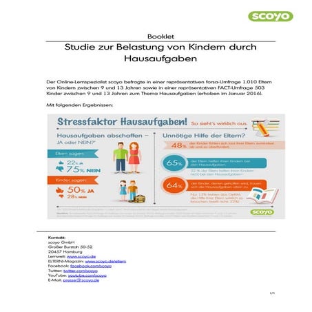 Studie zur Belastung von Kindern durch Hausaufgaben