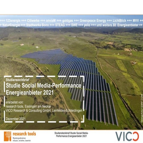 Studiensteckbrief Social Media Performance Energieanbieter 2021