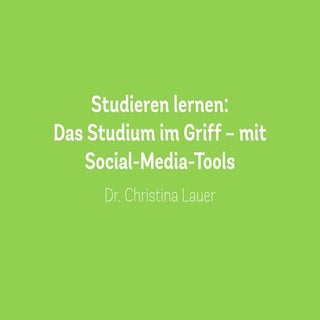 Studieren lernen mit Social-Media-T...