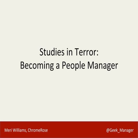 Studies in Terror: Becoming a People Manager