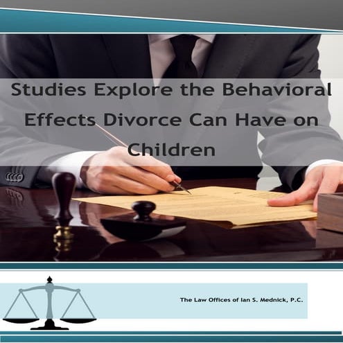 Studies explore the behavioral effects divorce can have on children