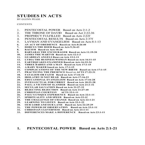 Studies in acts