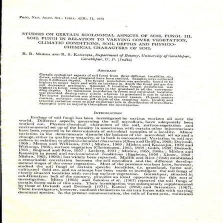 Studies on certain ecological aspects of soil fungi. III