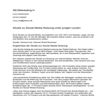 Studie zur social media nutzung unter jungen leuten