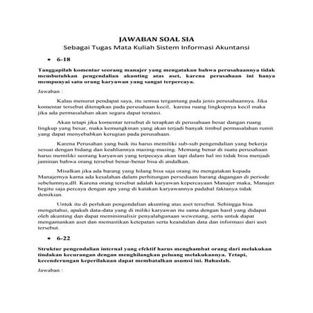 Studi kasus sistem informasi akuntansi