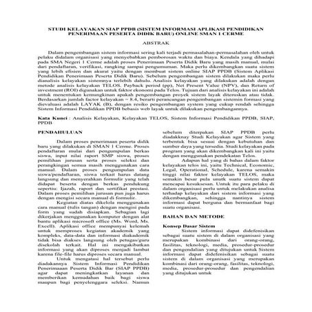 Studi kelayakan siap ppdb