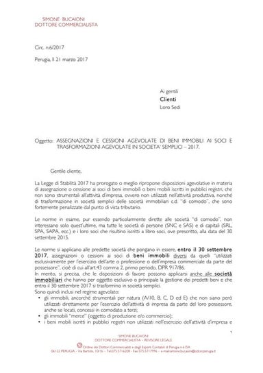 Assegnazione agevolata dei beni ai soci e trasformazioni agevolate in società...