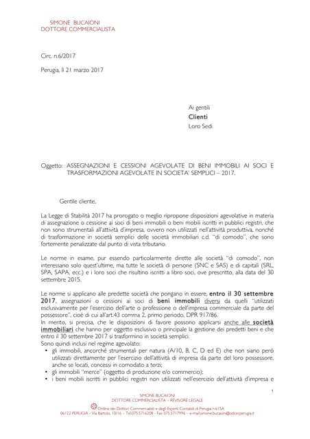 Assegnazione agevolata dei beni ai soci e trasformazioni agevolate in società...