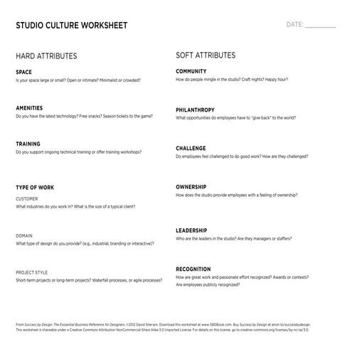 Studio Culture Worksheet v1