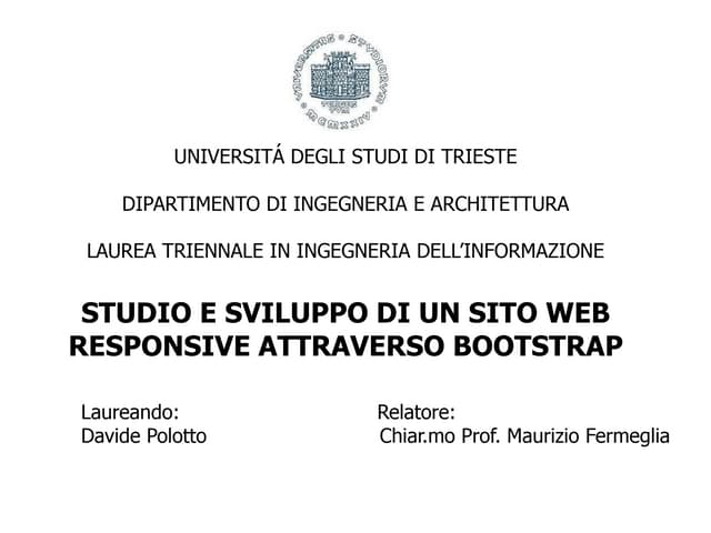 Studio e sviluppo di un sito web responsive attraverso Bootstrap 