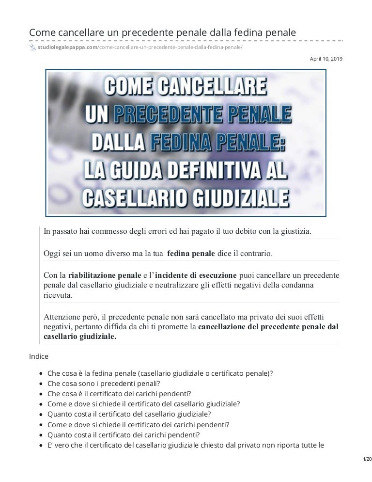 certificato carichi pendenti scaricare