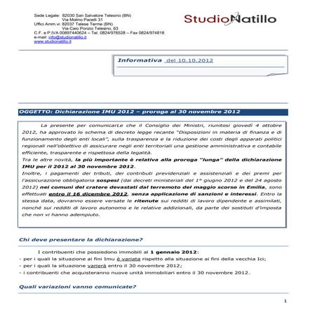 STUDIO NATILLO -  IMU