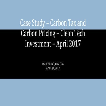 Study: Carbon Tax and Pricing - Clean Technology - April 2017