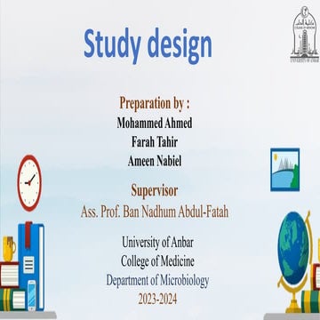 Study design is a specific plan or protocol for the study, which allows to tr...