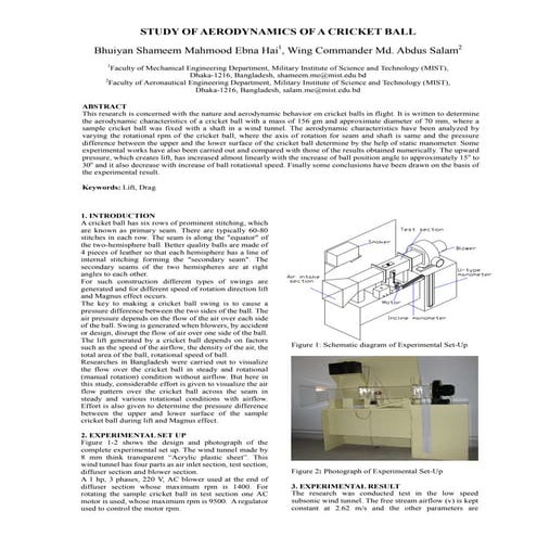 Study of Aerodynamics of a Cricket Ball