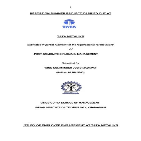 Study Of Employee Engagement At Tatametaliks (3)