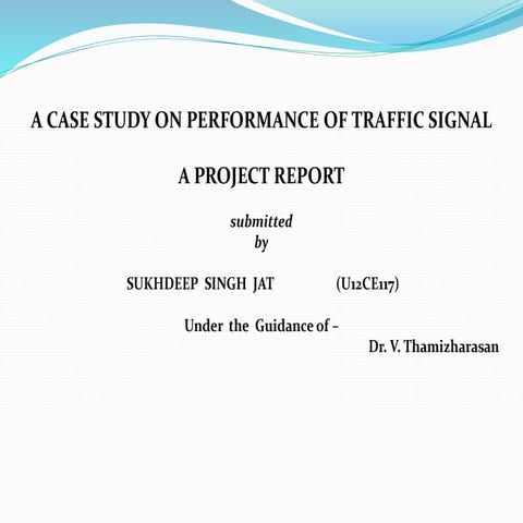Study of urban traffic flow