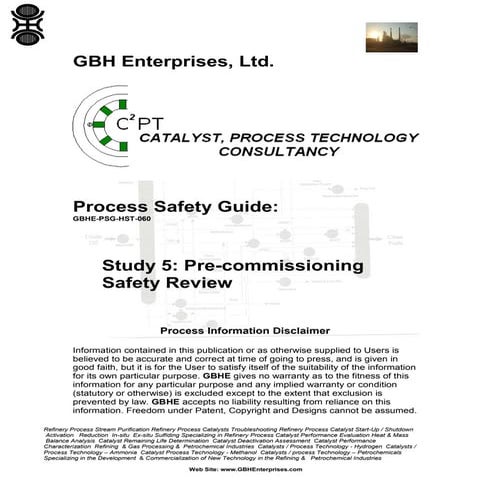 Study 5: Pre-commissioning Safety Review