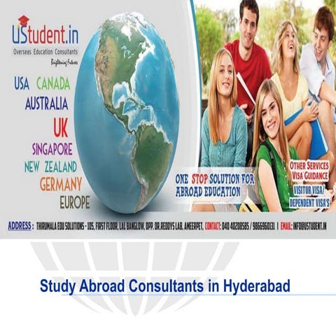 Study abroad consultants in hyderabad - ustudent | PPTX