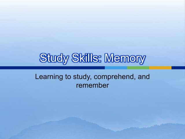 Study and Memory Skills