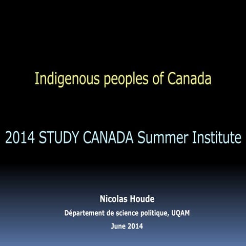 (2014) Canada’s Aboriginal Peoples (I): First Nations and the Métis Nation (9...