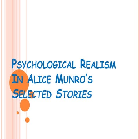 Psychological Realism in Alice Munro's 