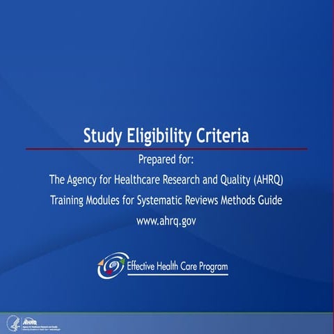 Study Eligibility Criteria