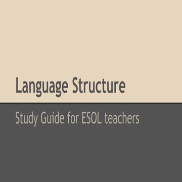 Study guide for esol teachers