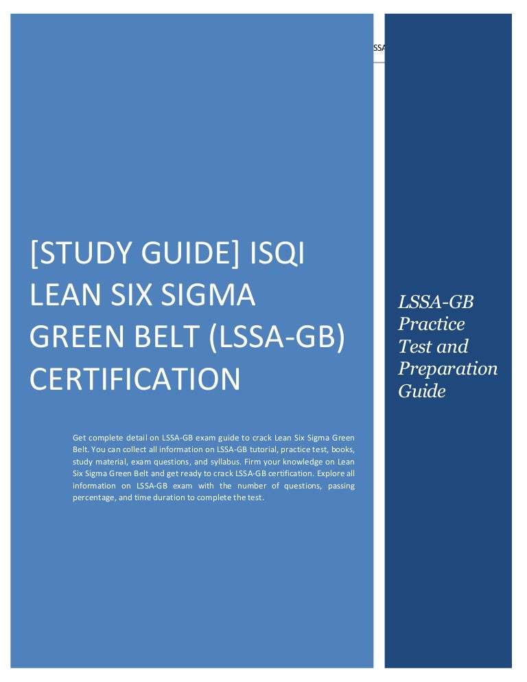 Iassc Lean Six Sigma Green Belt Study Guide