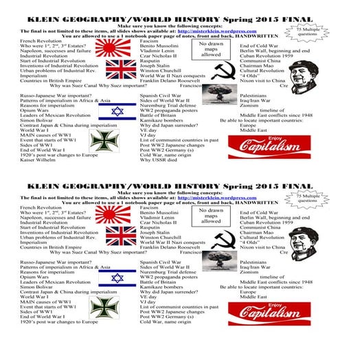 Study guide spring 2015