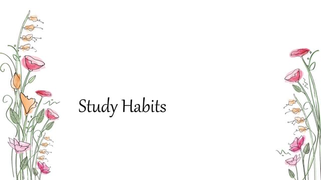 Study habits inventory