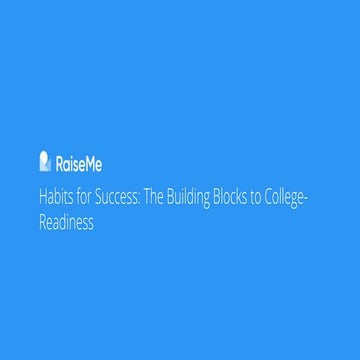 Study Habits: The Building Blocks To College Readiness