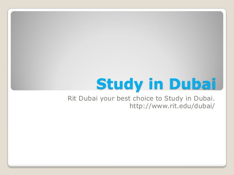 Study in dubai