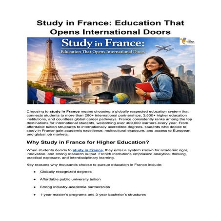 Study In France Without IELTS - A Definitive Guide | PDF