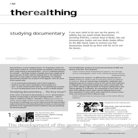 Studying documentary