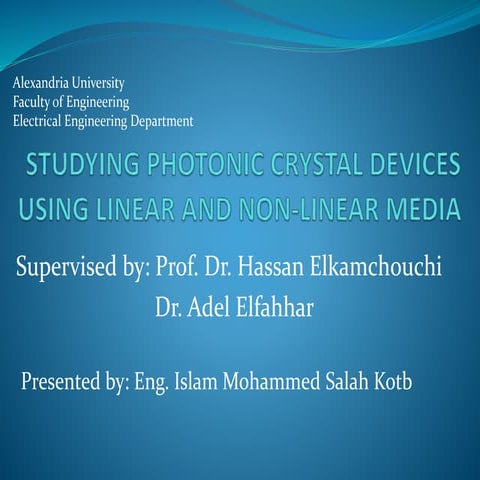 Studying photnic crystals in linear and nonlinear media
