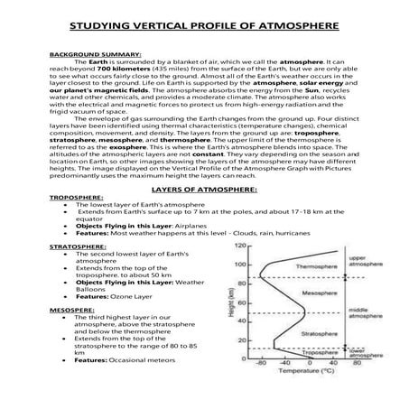 Studying vertical profile of atmosphere